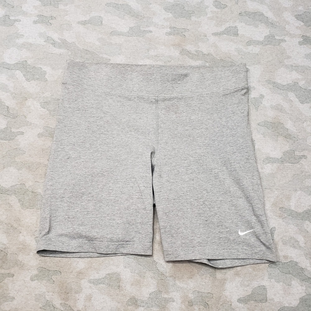 Nike Sportswear Essential Bike Shorts Womens 1X Gray Athletic Pull On Outdoors